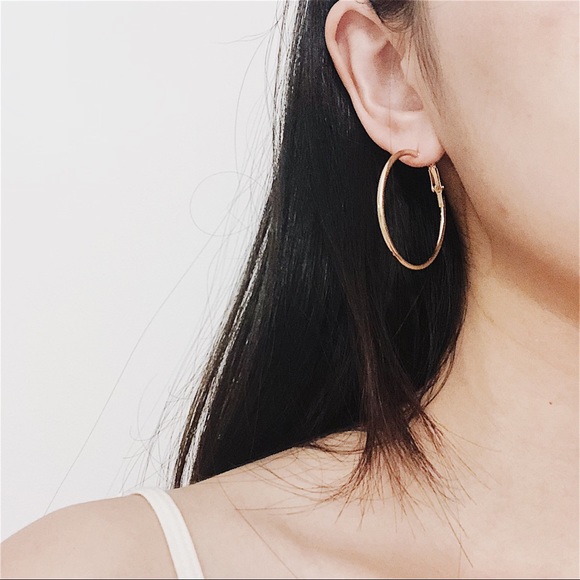 New🌸Gold 4cm Hoop Earrings - Picture 1 of 5